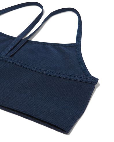 kinder soft tops naadloos rib - 2 stuks donkerblauw
