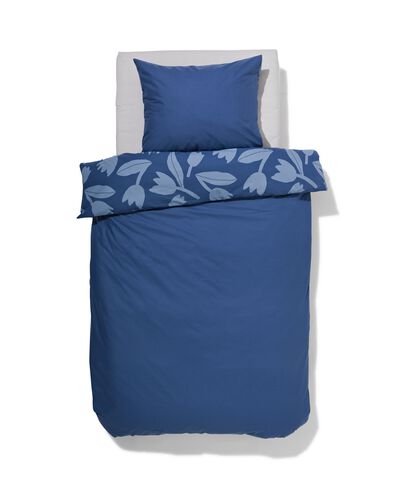 dekbedovertrek zacht katoen 140x220 tulp blauw