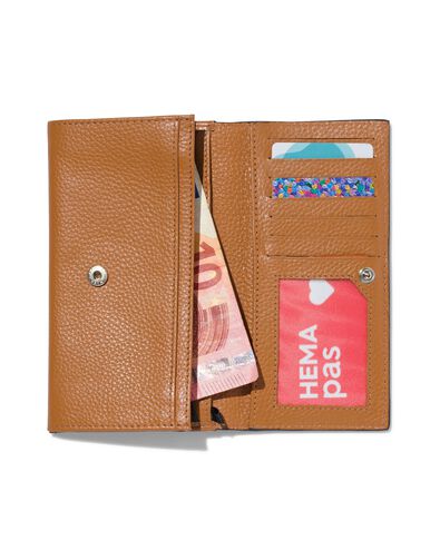huishoudportemonnee bruin leer RFID 9.5x16.5