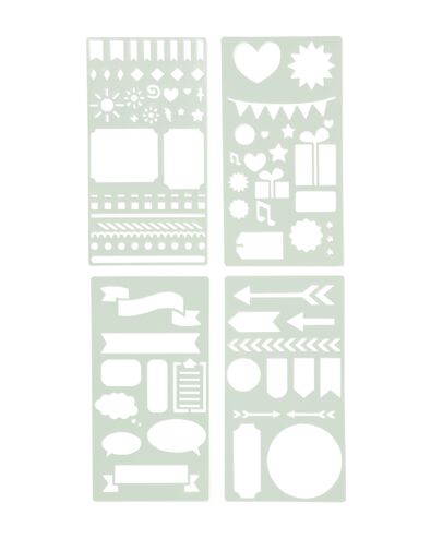 sjablonen voor bulletjournal - 4 stuks
