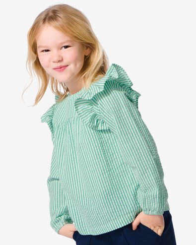 kinderblouse met ruffle groen