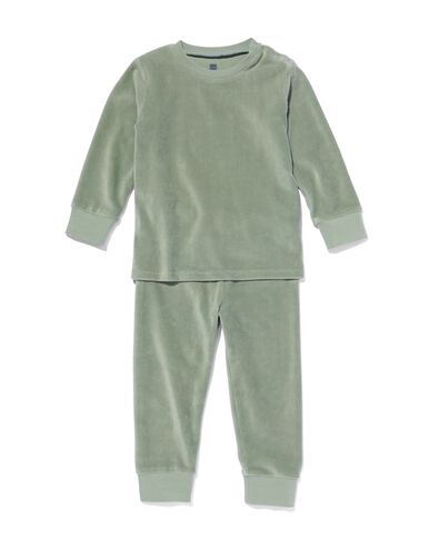babypyjama rib velours lichtgroen