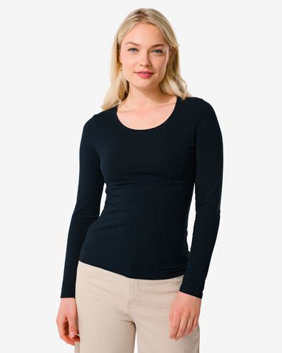 dames t-shirt donkerblauw