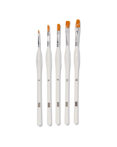 schilderpenselen met platte punt - 5 stuks