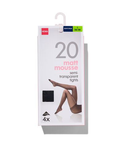 4-pak pantys mat halfdoorschijnend 20 denier donkerblauw