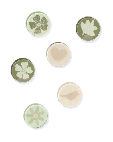 magneten glas bloemen &Oslash;3cm - 6 stuks