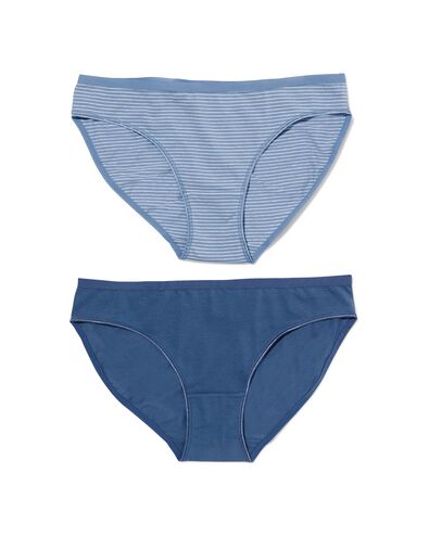 dames slips stretch katoen - 2 stuks blauw