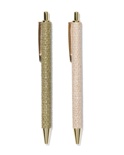 hervulbare balpen gevlochten in cadeaudoos - 2 stuks