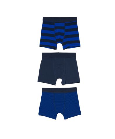 kinder boxers basic stretch katoen - 3 stuks blauw