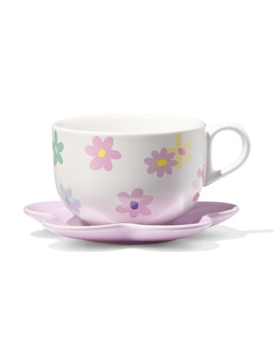 kop en schotel 180ml bloem roze