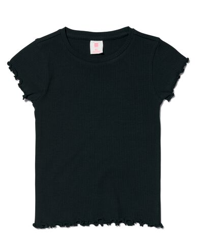 kinder t-shirt met ribbels zwart