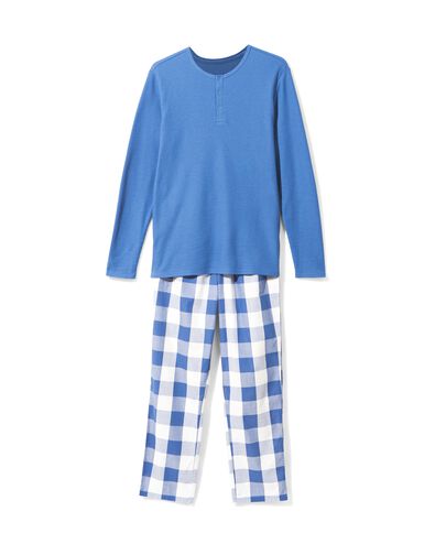 heren pyjama poplin lichtblauw