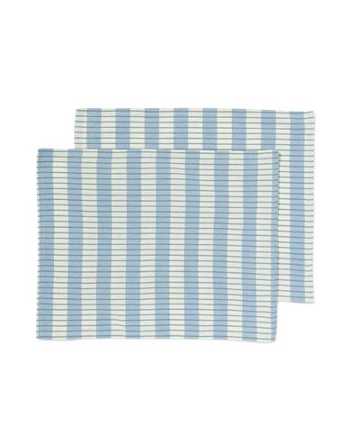 placemats katoen 35x45  blauw met strepen - 2 stuks