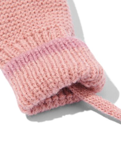 gebreide baby wanten met koord roze