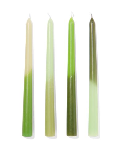 gothische kaarsen dip-dye groen &Oslash;2.2x25- 4 stuks