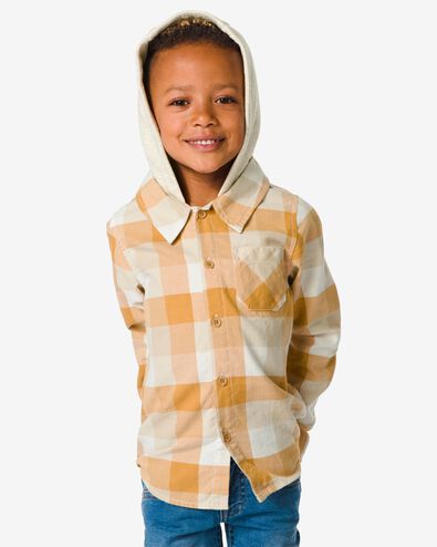 kinder overhemd met capuchon bruin