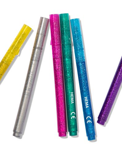 glitter stiften - 6 stuks