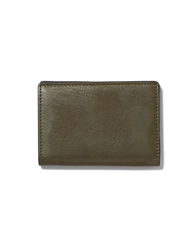 vouwportemonnee met magneetsluiting groen leer RFID 7x10.5