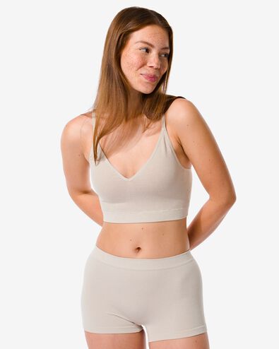 voorgevormde bh top zonder beugel beige