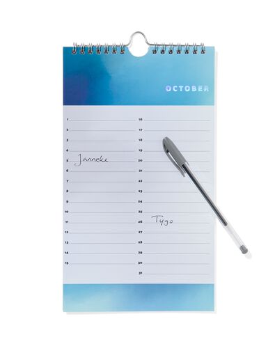 verjaardagskalender 28x16 ster