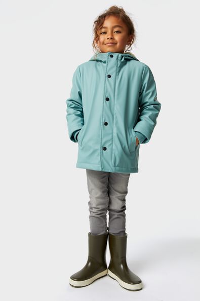 kinderjas met capuchon zeegroen