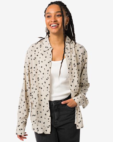 damesblouse Bobbie viscose zand