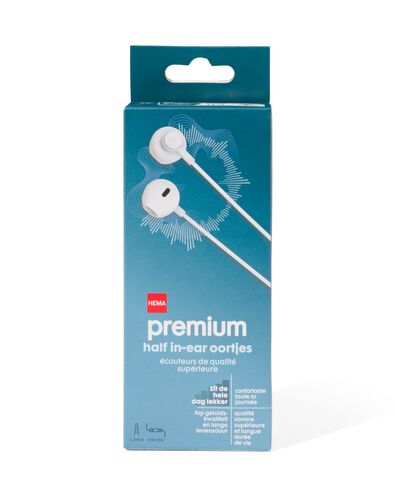 oortjes half in-ear premium wit