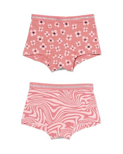 kinder boxers stretch katoen - 2 stuks oudroze