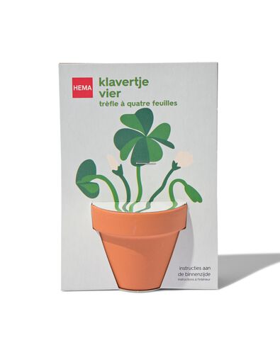 klavertje vier in potje &Oslash;5.5cm