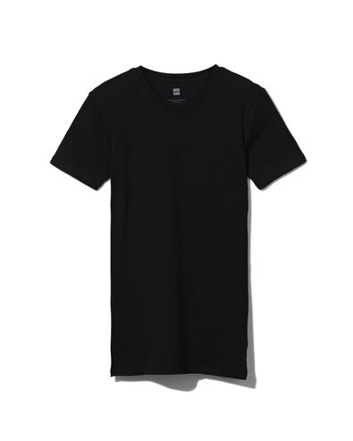 heren t-shirt slim fit v-hals extra lang zwart