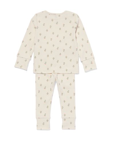 meegroei babypyjama rib eendjes gebroken wit
