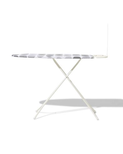 strijkplank 120x38x75-97cm met overtrek grijze cirkels