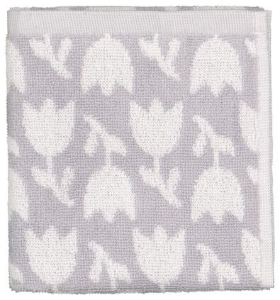 keukendoek - 50 x 50 - katoen - wit/grijs bloemen