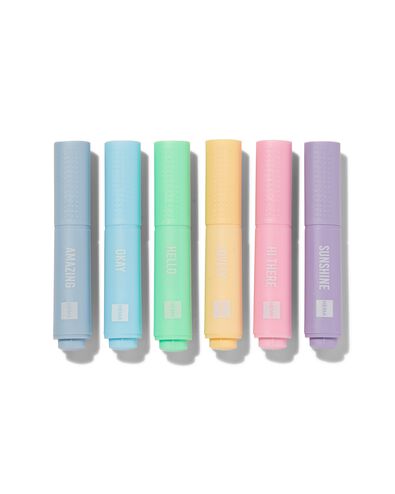 mini markers pastel - 6 stuks