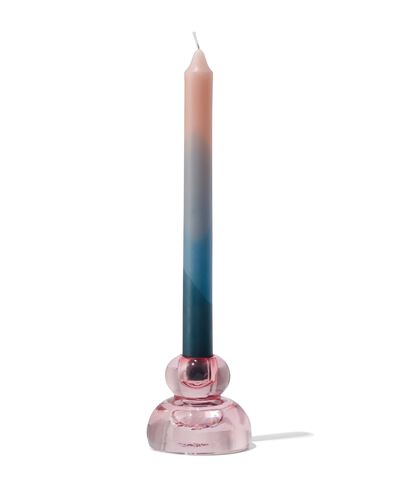 kandelaar &Oslash;7.5x8 roze glas