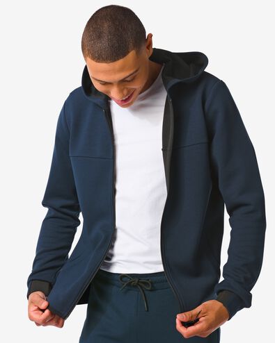 heren capuchonvest blauw