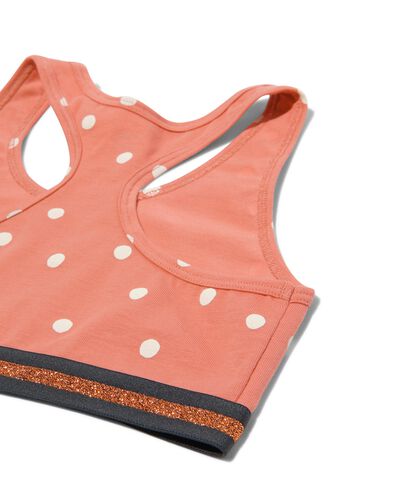 kinder croptops stretch katoen met glitters - 2 stuks bruin