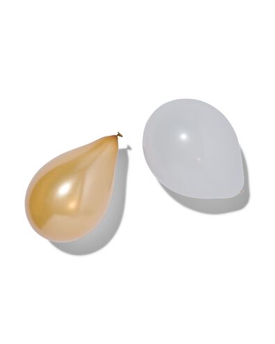 ballonnen 23cm wit/goud - 20 stuks