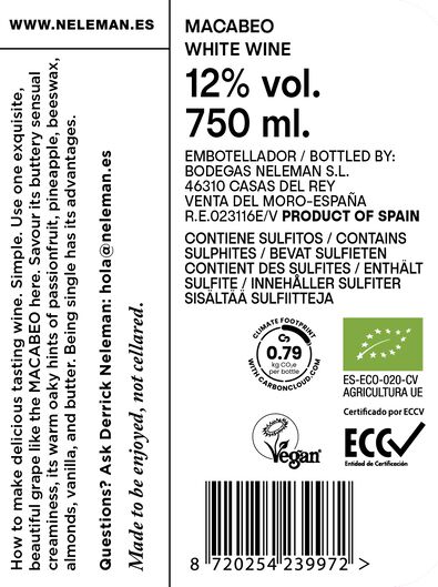 Neleman macabeo biologisch 0.75L