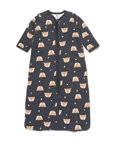 baby slaapzak met drukknoopmouwen padded katoen vossen donkergrijs