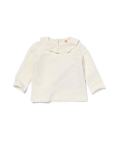 baby t-shirt met kraag gebroken wit