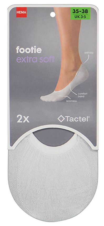 dames footies extra zacht - 2 paar wit