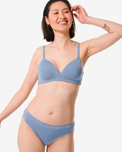 dames string second skin micro blauw