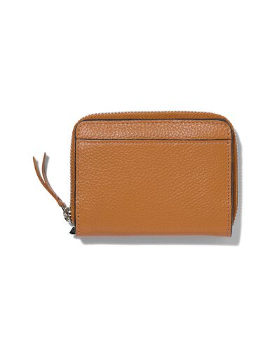 ritsportemonnee bruin leer RFID 9.x11.5