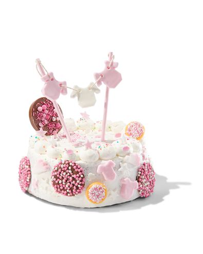 versierplezier eetbare sprinkles - babyfeest roze
