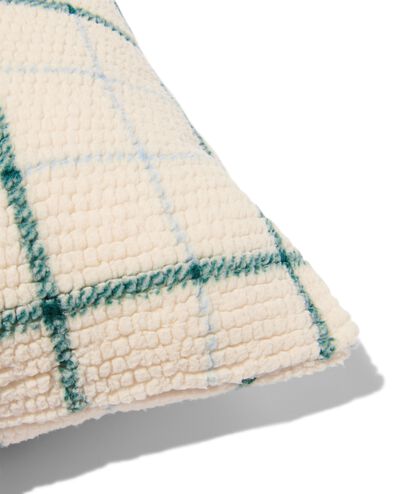 kussenhoes fleece met ruiten 50x50 ecru