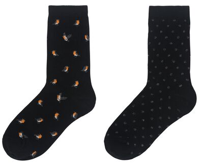 dames sokken met katoen en glitters - 2 paar zwart