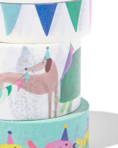 washi tapes 5m feestbeesten - 3 stuks