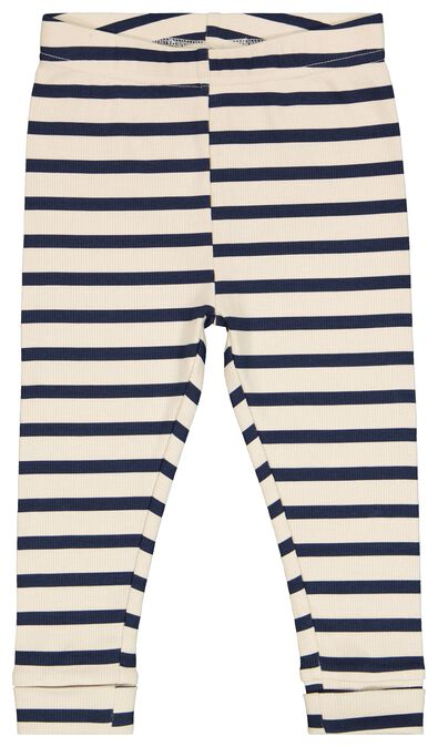 meegroei baby pyjama rib strepen beige