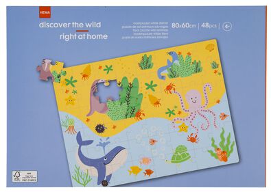 vloerpuzzel wilde dieren 80x60 48 stukjes